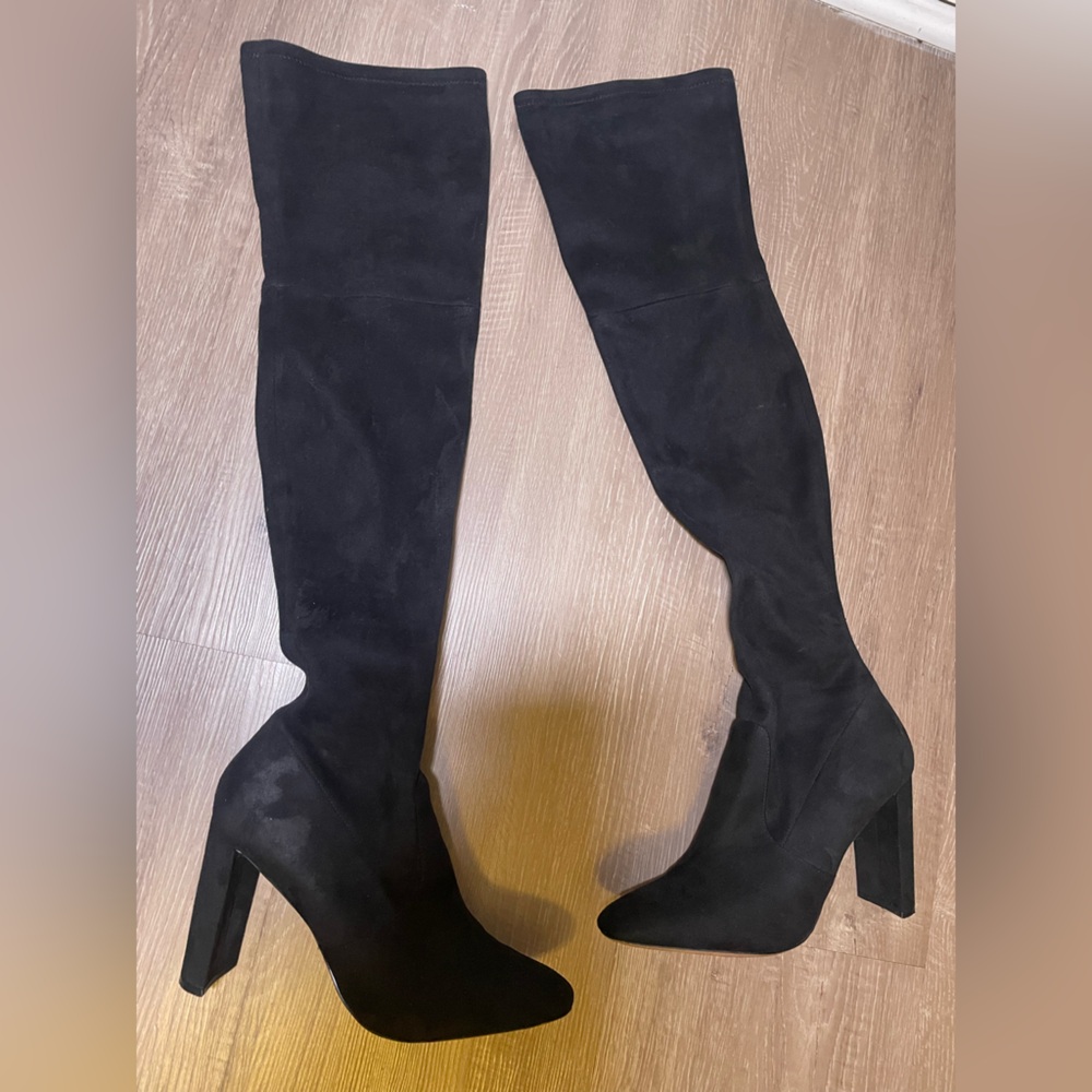 Aldo Sleek Black Over-the-Knee Boots